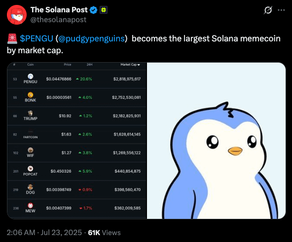 Maior Meme Solana Pengu