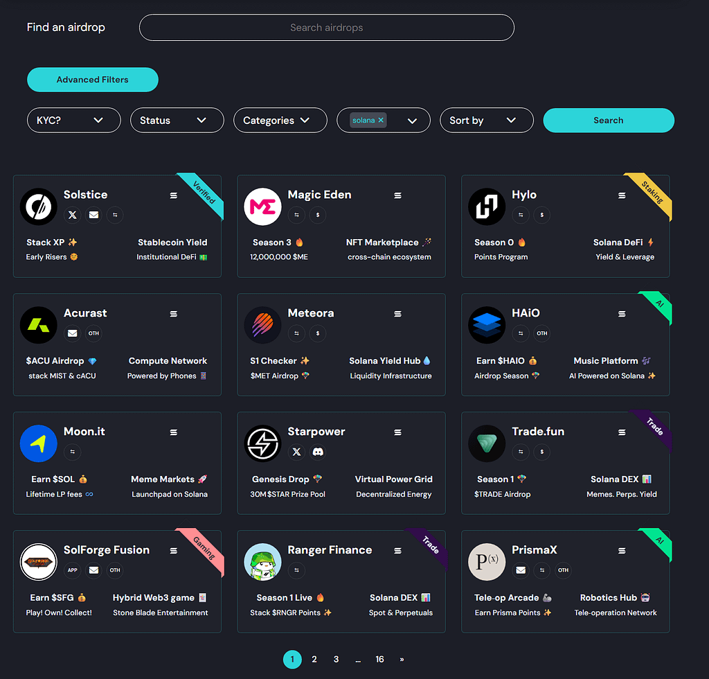 Current Solana Airdrops