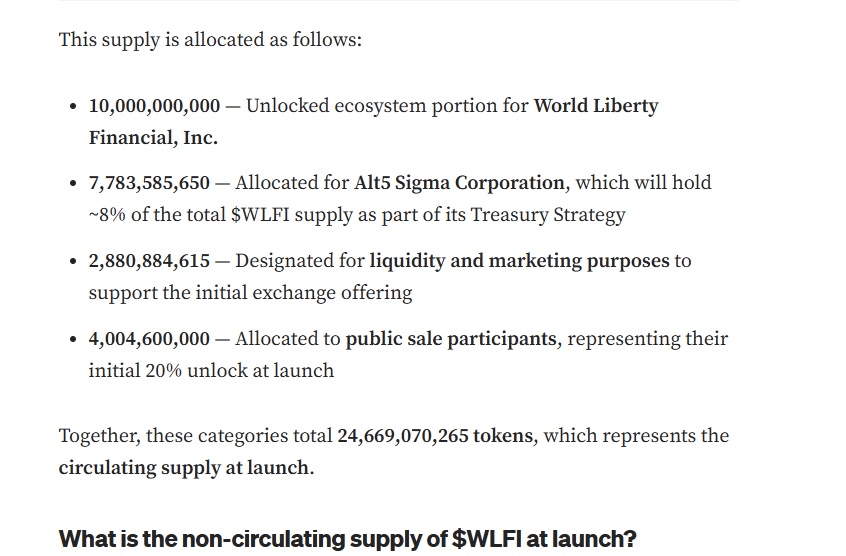 WLFI Supplicação circulante