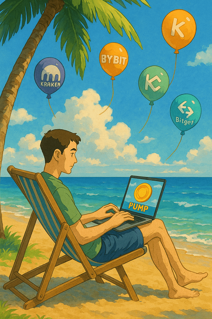 Juntando -se à Pump Fun da praia