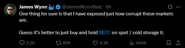 James Wynn reação em x