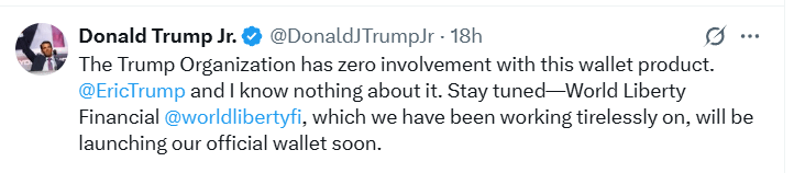 Donald Trump Jr Tweet